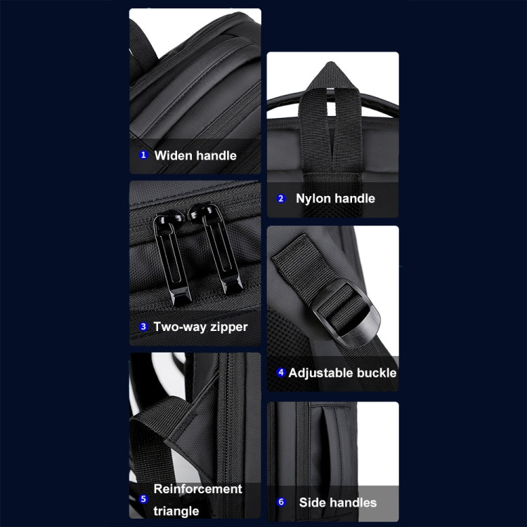 Erweiterbarer, wasserdichter Business-Laptop-Rucksack mit USB-Anschluss