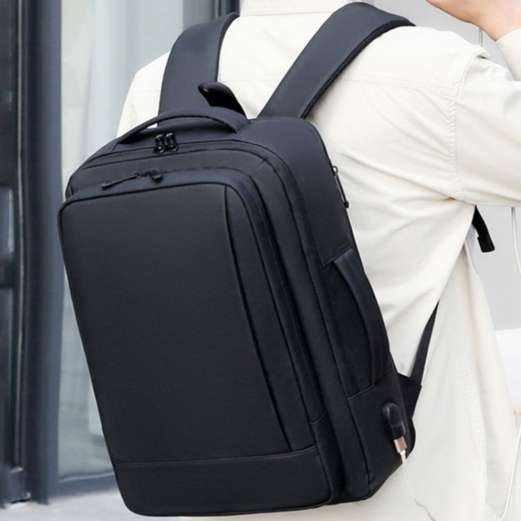 Erweiterbarer, wasserdichter Business-Laptop-Rucksack mit USB-Anschluss