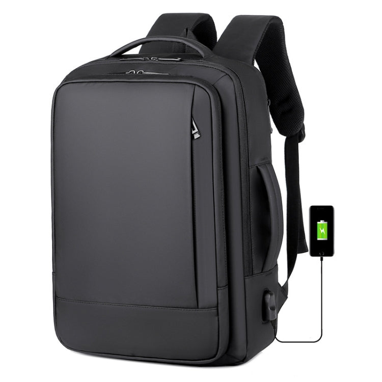 Erweiterbarer, wasserdichter Business-Laptop-Rucksack mit USB-Anschluss