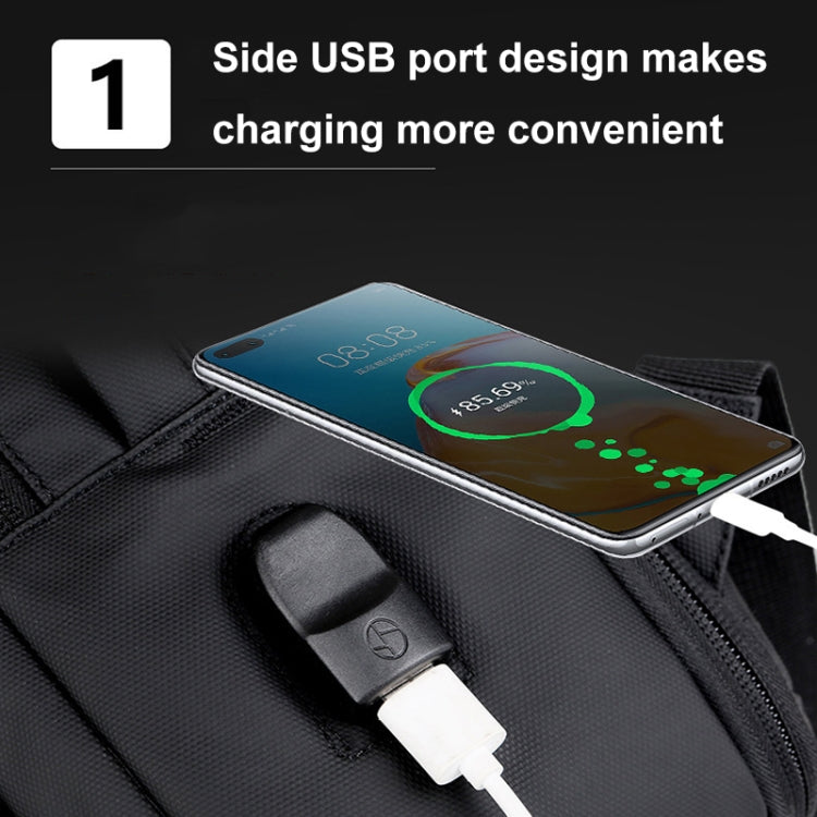 Erweiterbarer, wasserdichter Business-Laptop-Rucksack mit USB-Anschluss