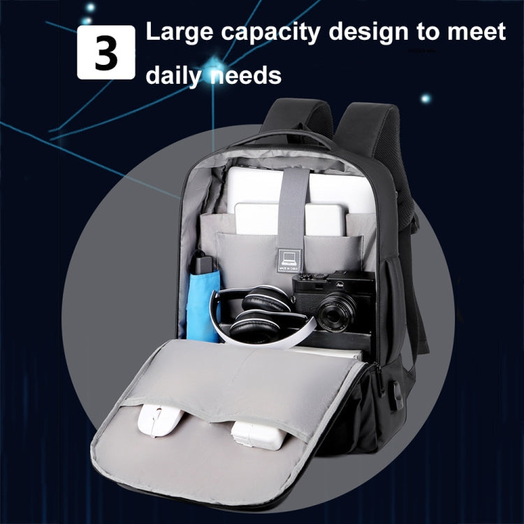 Erweiterbarer, wasserdichter Business-Laptop-Rucksack mit USB-Anschluss