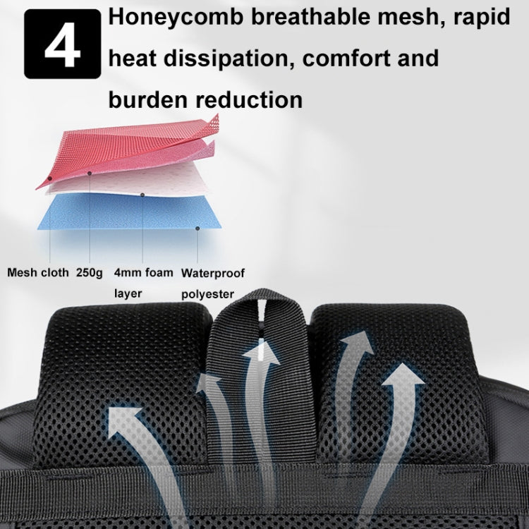 Erweiterbarer, wasserdichter Business-Laptop-Rucksack mit USB-Anschluss