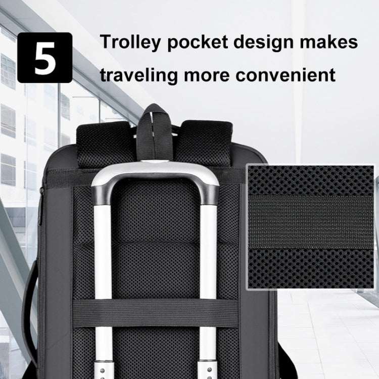 Erweiterbarer, wasserdichter Business-Laptop-Rucksack mit USB-Anschluss