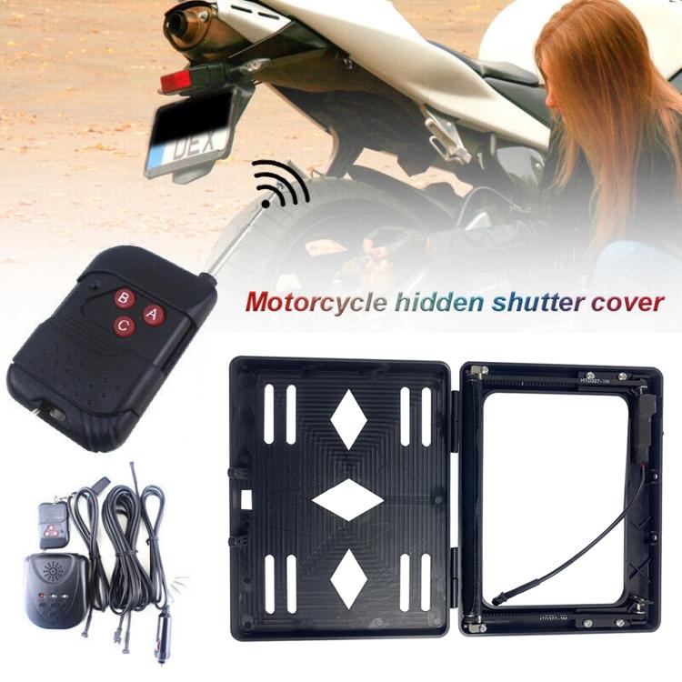 Standard Motorcycle License Plate Roller Shutter Cover Frame