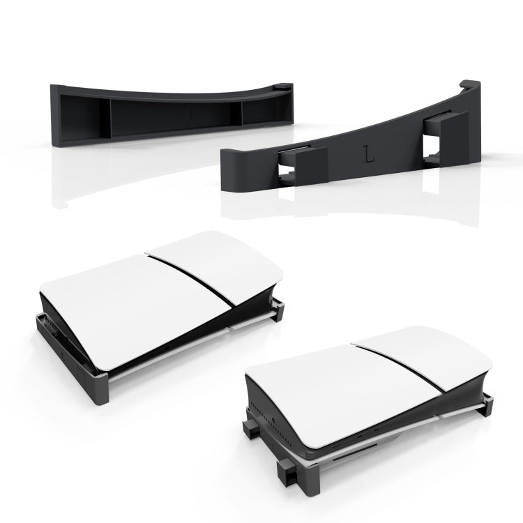 For PS5 Slim JYS-P5189 Console Horizontal Placement Stand Digital / Optical Drive Version Universal Storage Mount, Black, White, Transparent