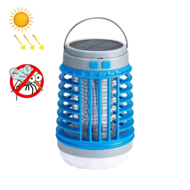 E-SMARTER W890-1 Solar LED Electric Shock Mosquito Light Outdoor USB Rechargeable Lighting Mosquito Trap, Orange, Blue