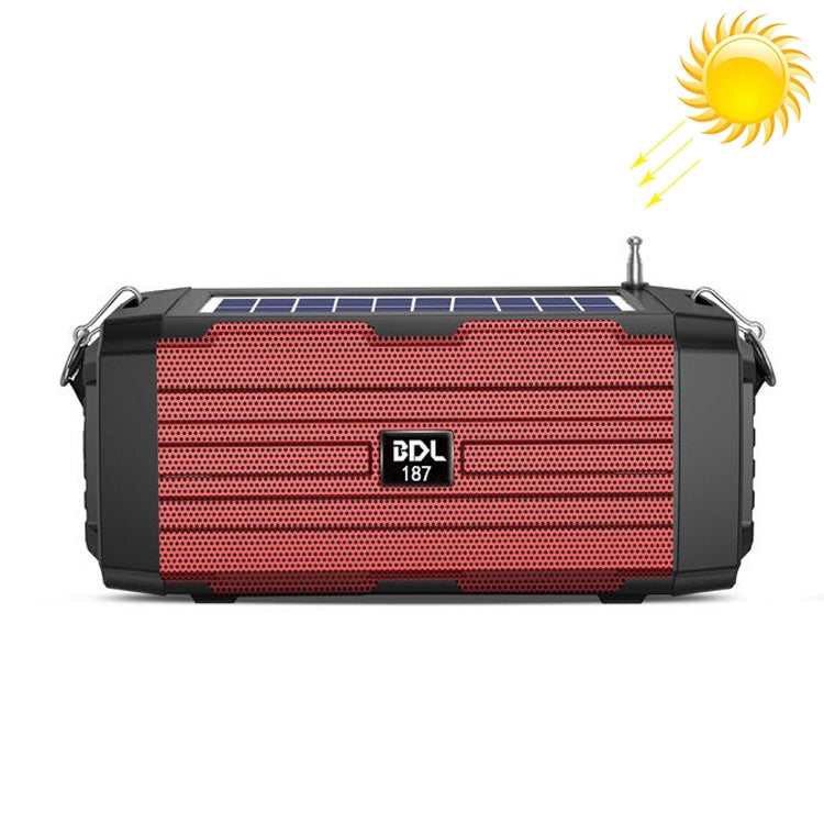BDL-187 LED Light Solar Wireless Bluetooth Speaker Portable Outdoor Camping FM Radio