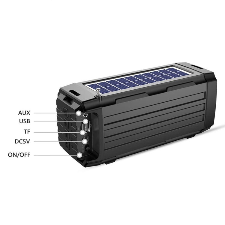 BDL-187 LED Light Solar Wireless Bluetooth Speaker Portable Outdoor Camping FM Radio