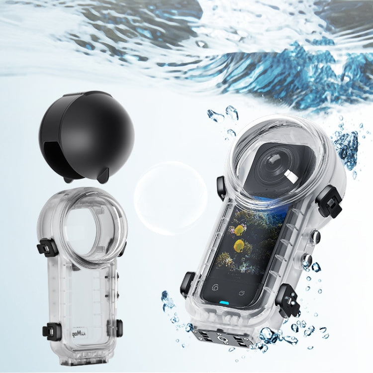 Für Insta360 X4 aMagisn 50m Tiefe Wasserdichtes Schutzgehäuse Schnellverschluss Unsichtbares Tauchgehäuse, Wasserdichtes Gehäuse