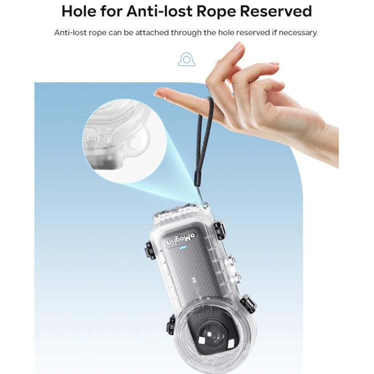 Für Insta360 X4 aMagisn 50m Tiefe Wasserdichtes Schutzgehäuse Schnellverschluss Unsichtbares Tauchgehäuse, Wasserdichtes Gehäuse