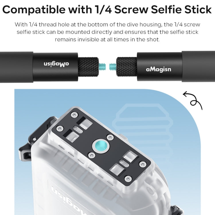 Für Insta360 X4 aMagisn 50m Tiefe Wasserdichtes Schutzgehäuse Schnellverschluss Unsichtbares Tauchgehäuse, Wasserdichtes Gehäuse