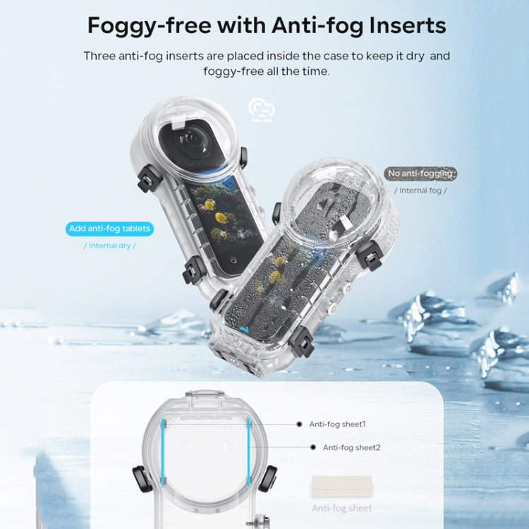 Für Insta360 X4 aMagisn 50m Tiefe Wasserdichtes Schutzgehäuse Schnellverschluss Unsichtbares Tauchgehäuse, Wasserdichtes Gehäuse
