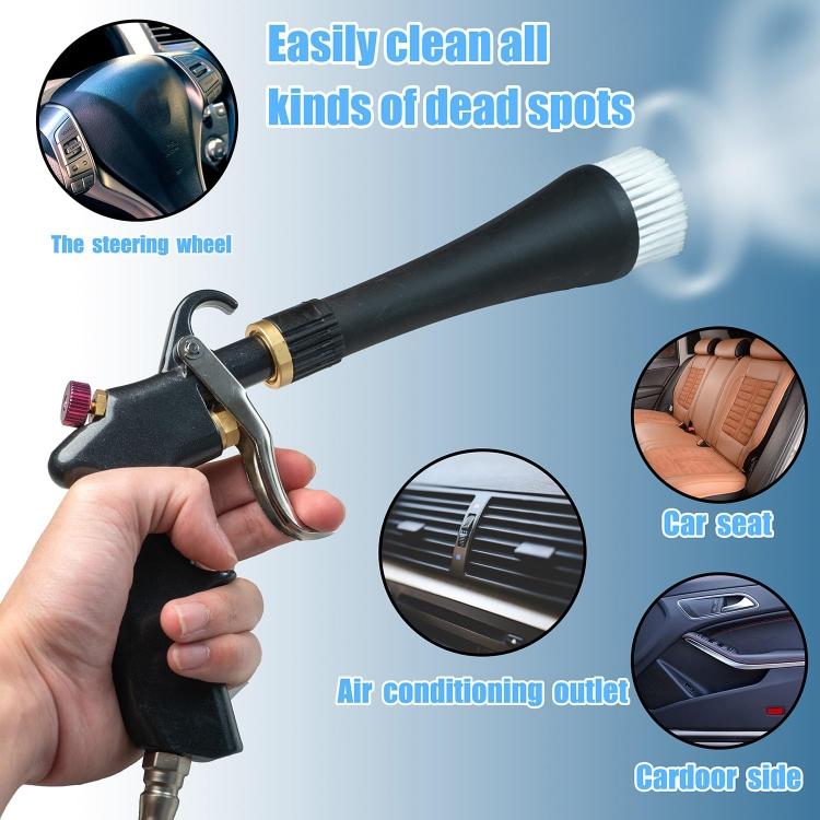 High Pressure Car Interior Cleaning Gun with Bearing Car Beauty Dust Removal Brush