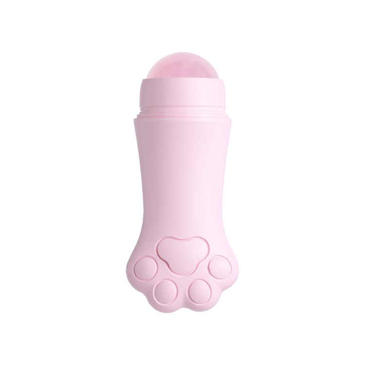 Natural Rose Quartz Face Oil Absorbing Roller Volcanic Stone Facial Skin Repair Cleansing Massager