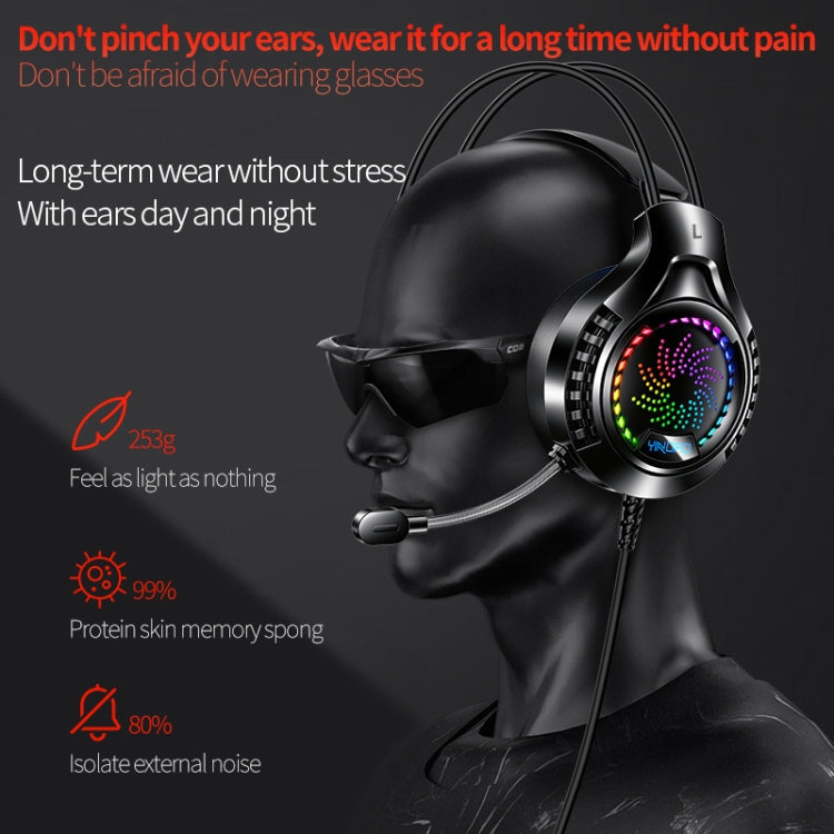 YINDIAO Q7 Colorful Light Computer Wired Headset USB Gaming Headset, Dual 3.5mm + USB Black, Dual 3.5mm + USB White, Dual 3.5mm + USB Pink, USB7.1 Sound Card White, USB7.1 Sound Card Pink