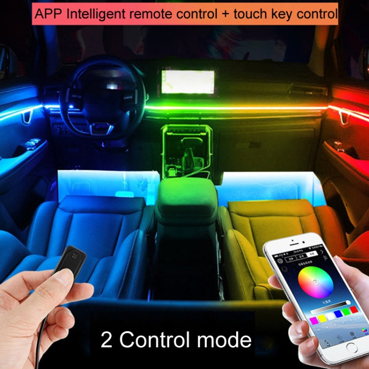 Car Hidden Acrylic LED Colorful Decorative Atmosphere Light Strip, 6 in 1, 10 in 1, 14 in 1, 18 in 1, 22 in 1