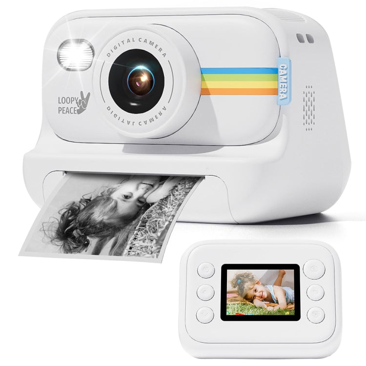 2,0-Zoll-LED-Blitz-Kamera für 1080P-HD-Aufnahmen und Fotodruck mit 3 Rollen Papier, Weiß, Weiß+32G, Schwarz, Schwarz+32G, Lila+32G, Lila
