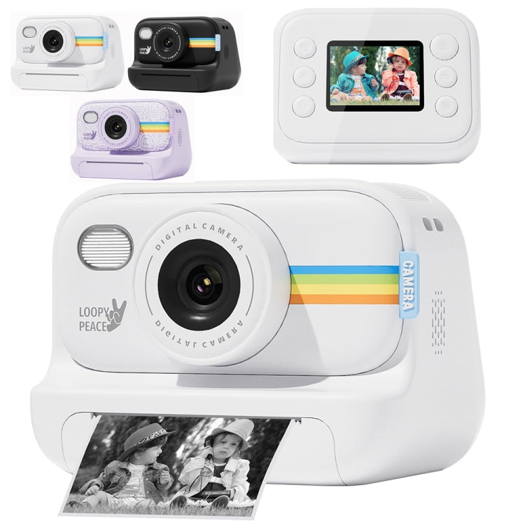 2,0-Zoll-LED-Blitz-Kamera für 1080P-HD-Aufnahmen und Fotodruck mit 3 Rollen Papier, Weiß, Weiß+32G, Schwarz, Schwarz+32G, Lila+32G, Lila
