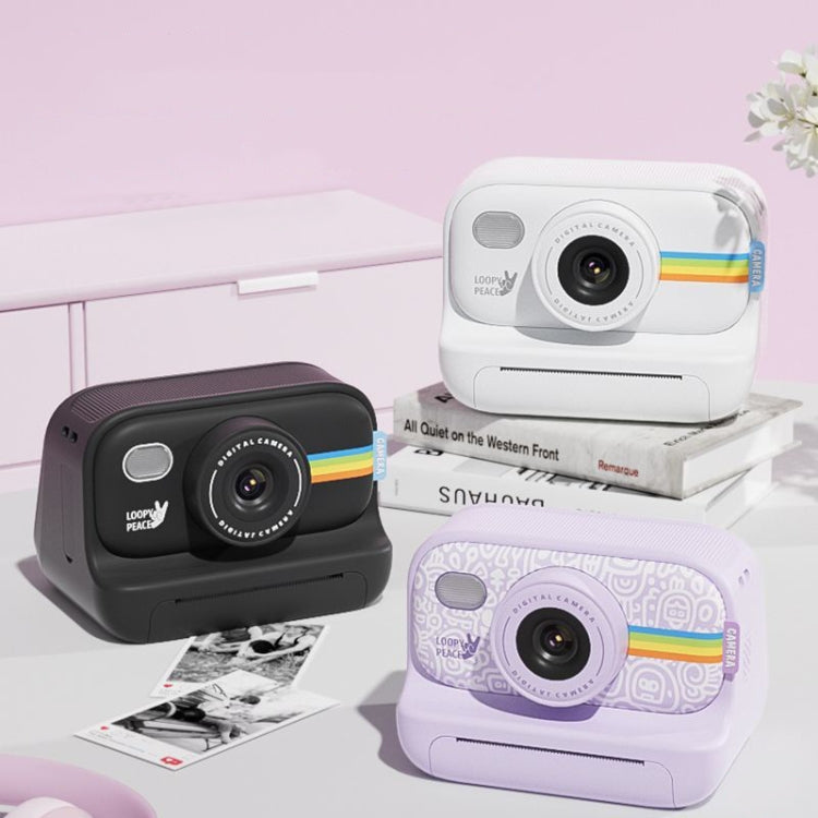 2,0-Zoll-LED-Blitz-Kamera für 1080P-HD-Aufnahmen und Fotodruck mit 3 Rollen Papier, Weiß, Weiß+32G, Schwarz, Schwarz+32G, Lila+32G, Lila