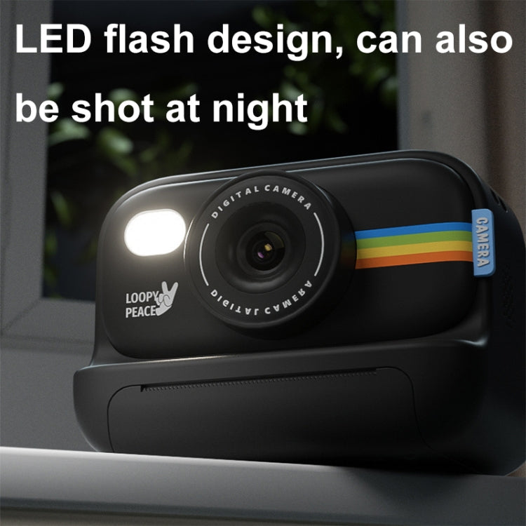 2,0-Zoll-LED-Blitz-Kamera für 1080P-HD-Aufnahmen und Fotodruck mit 3 Rollen Papier, Weiß, Weiß+32G, Schwarz, Schwarz+32G, Lila+32G, Lila