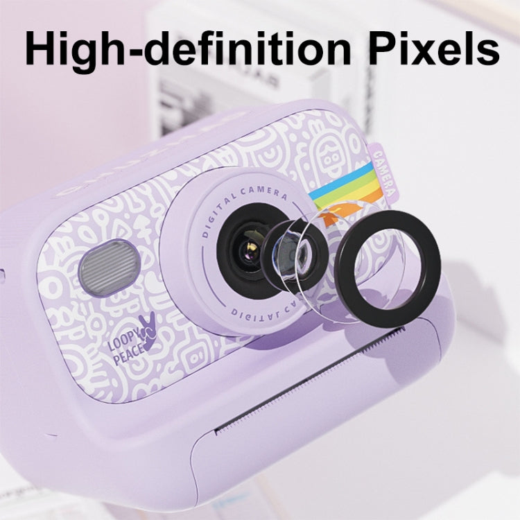 2,0-Zoll-LED-Blitz-Kamera für 1080P-HD-Aufnahmen und Fotodruck mit 3 Rollen Papier, Weiß, Weiß+32G, Schwarz, Schwarz+32G, Lila+32G, Lila