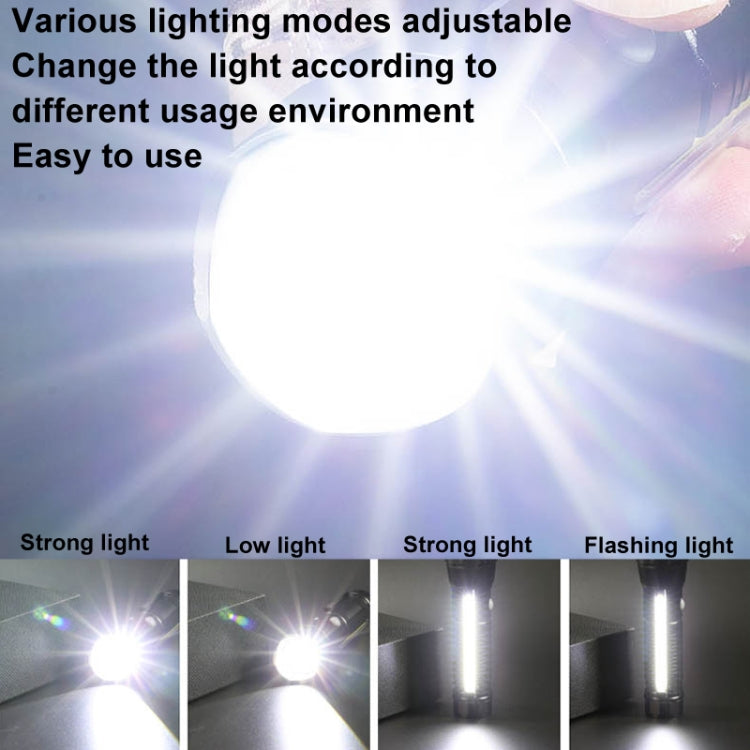 E-SMARTER P27 Pen Clip Strong Light Flashlight Laser Wick High Bright Side Light Outdoor Emergency Adventure Flashlight, P27
