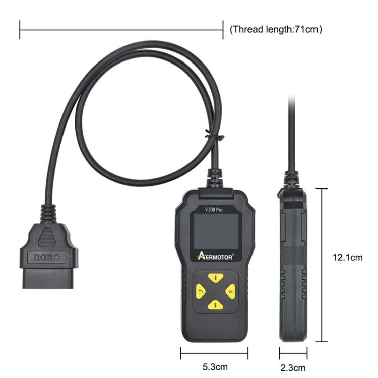 AERMOTOR V200PRO Car Troubleshooter Engine Inspection Scanner Readout Card ELM327 Battery Inspection Tool
