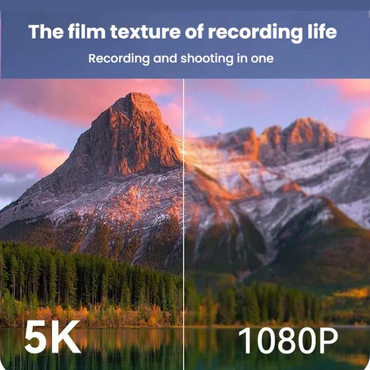 W1 5K HD Digital Camera 75MP 18X Digital Zoom WiFi Video Recorder With Flip Screen, W1 White, W1 Black
