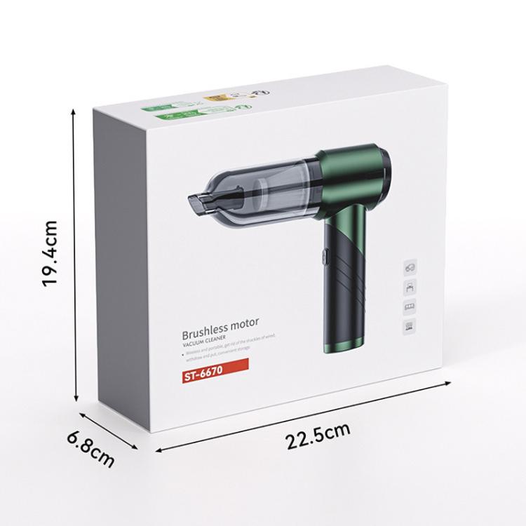 SUITU ST-6670 Handgehaltener kleiner bürstenloser, faltbarer kabelloser Autostaubsauger mit starker Saugkraft, ST-6670