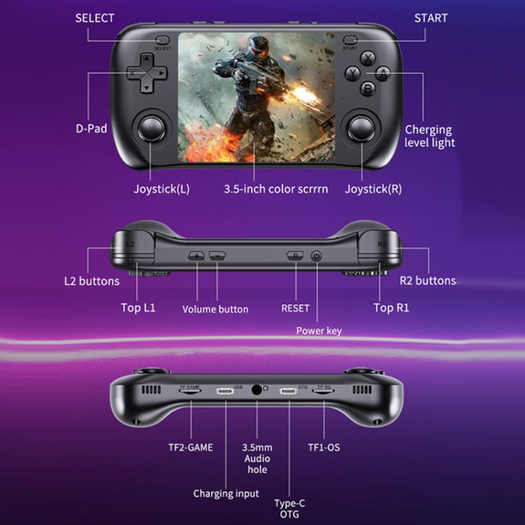 Game Console Linux System GBA Handheld Video Game Console, 64G, 128G