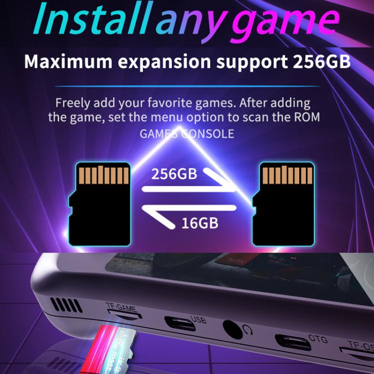 Game Console Linux System GBA Handheld Video Game Console, 64G, 128G