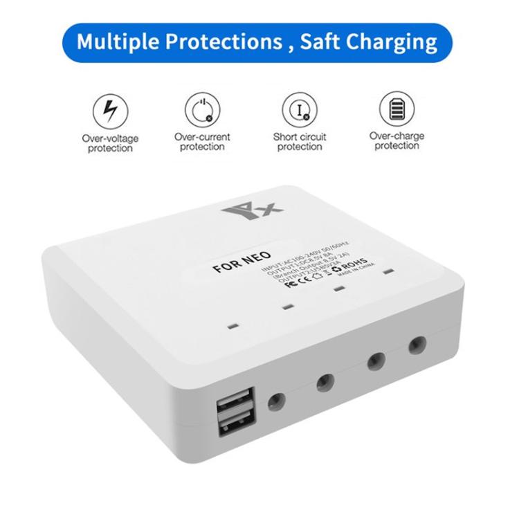 For DJI Neo Drone YX 4-port Battery Charger Charging Hub, US Plug, EU Plug, UK Plug, AU Plug