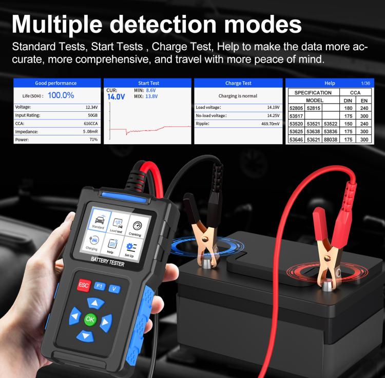 12/24V Multi-Function Car Battery Fault Diagnosis Tester, BT300