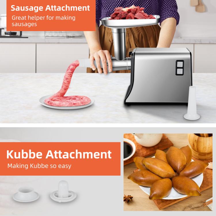 Stainless Steel Electric Meat Grinder Sausage Stuffer Home Use Mincer Machine