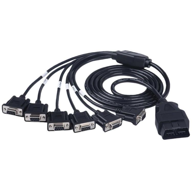 OBD2-Stecker auf 6 DB9-Buchsen Adapter Diagnose-Werkzeug-Verbindungskabel, Stecker auf 6 DB9-Buchsen