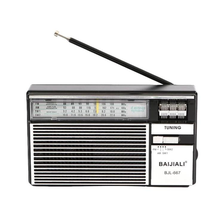 BAIJIALI BJL-667 FM AM SW Multi-Band Radio Portable Radio With Independent Knob, BAIJIALI BJL-667