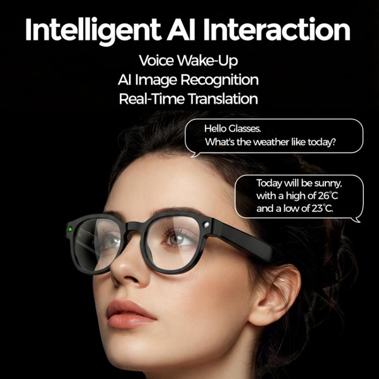 AIMB-S1 Smart Glasses unterstützen 2MP Kamera, 1080P Videoaufzeichnung, Audioaufzeichnung & KI-Übersetzung
