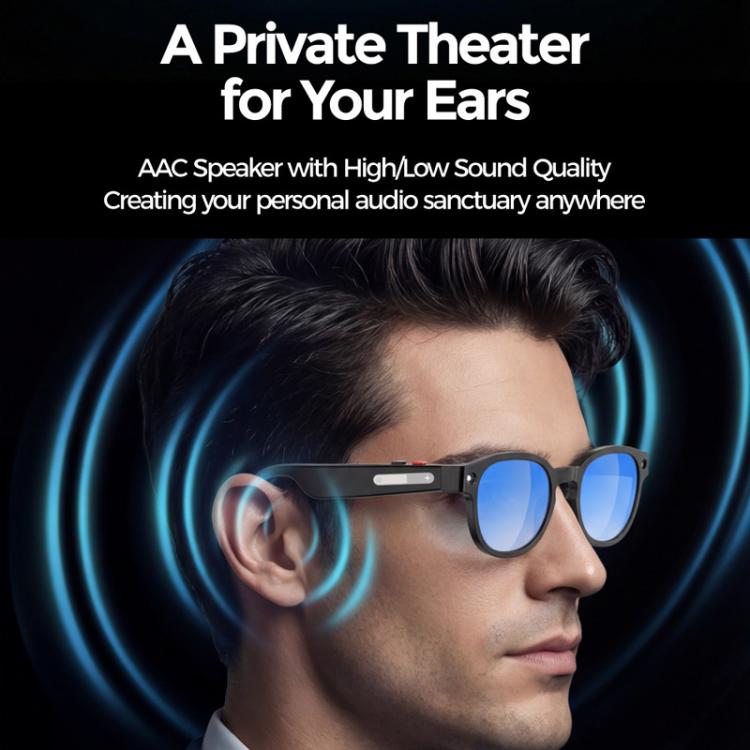 AIMB-S1 Smart Glasses unterstützen 2MP Kamera, 1080P Videoaufzeichnung, Audioaufzeichnung & KI-Übersetzung