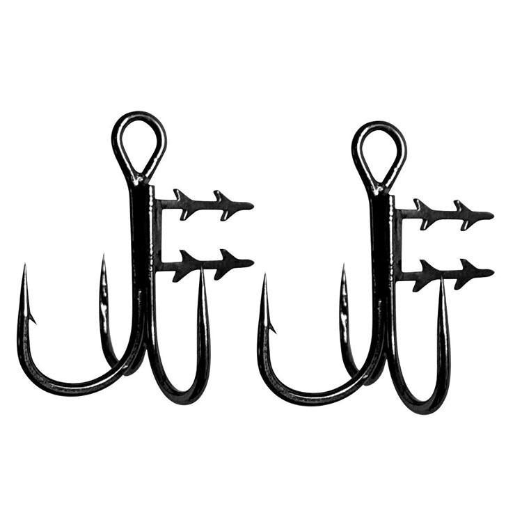 2 Stück 36H-S Soft Lure Drillingshaken mit Bait Holder Spikes Swimbait T-Drillinge Claw Stinger Hooks, Nr. 3/0, Nr. 2/0, Nr. 1/0, Nr. 1, Nr. 2, Nr. 4, Nr. 6, Nr. 8