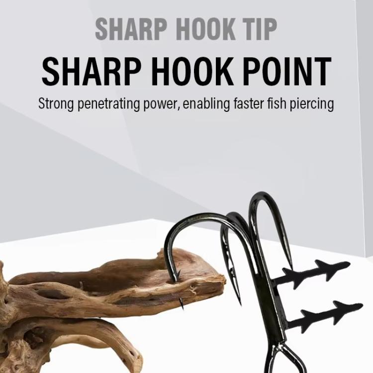 2 Stück 36H-S Soft Lure Drillingshaken mit Bait Holder Spikes Swimbait T-Drillinge Claw Stinger Hooks, Nr. 3/0, Nr. 2/0, Nr. 1/0, Nr. 1, Nr. 2, Nr. 4, Nr. 6, Nr. 8