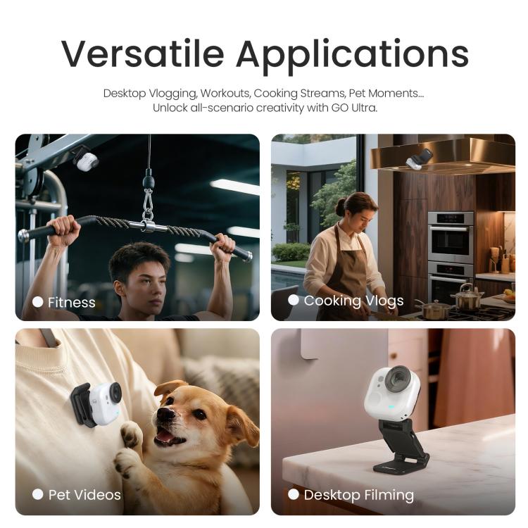 Für Insta360 GO Ultra Magnetic Easy Clip AMagisn Halterung 180-Grad verstellbarer Winkel für flexible POV-Aufnahmen