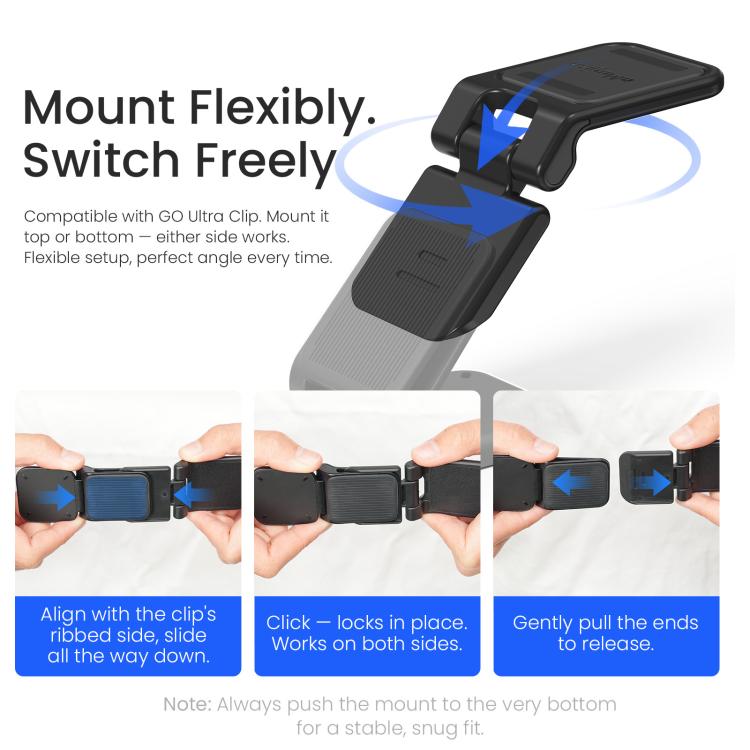 Für Insta360 GO Ultra Magnetic Easy Clip AMagisn Halterung 180-Grad verstellbarer Winkel für flexible POV-Aufnahmen