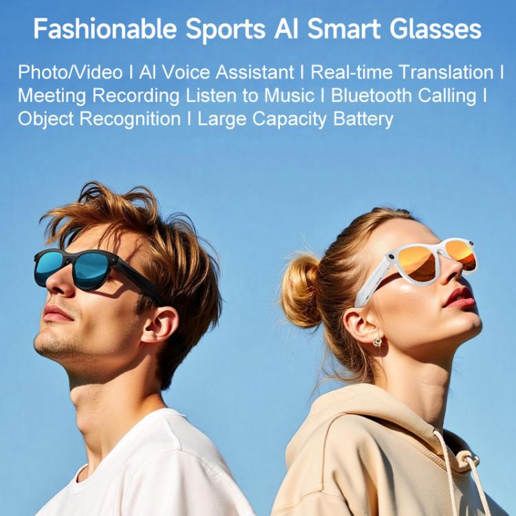 M88 Smart Glasses unterstützen 2MP Kamera, 720P Videoaufnahme, KI-Simultanübersetzung und Personenerkennung