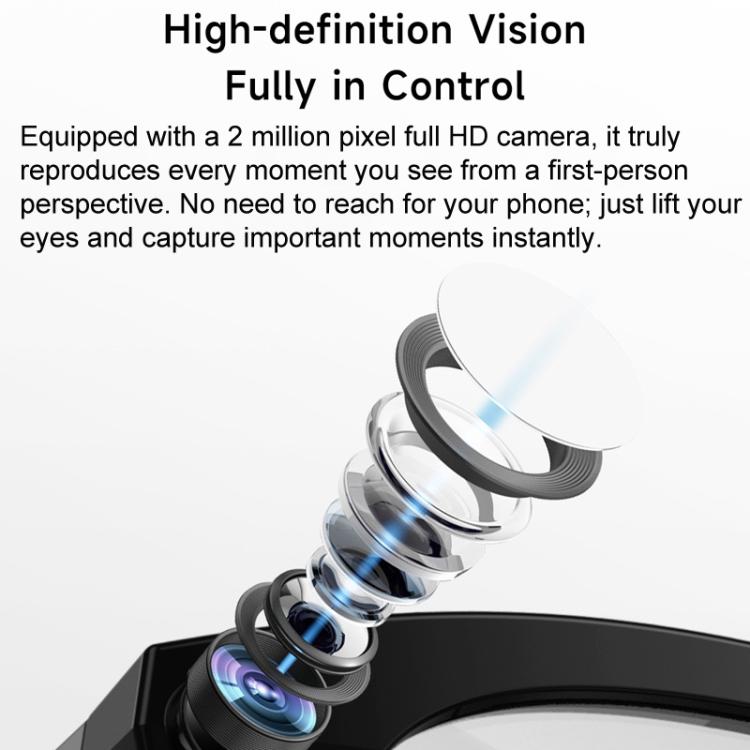 M88 Smart Glasses unterstützen 2MP Kamera, 720P Videoaufnahme, KI-Simultanübersetzung und Personenerkennung