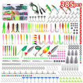 Köder-Set, mehrteiliger Minnow-Kunstköder, Crankbait-Haken, Angelzubehör-Werkzeuge, 385 Stück/Box