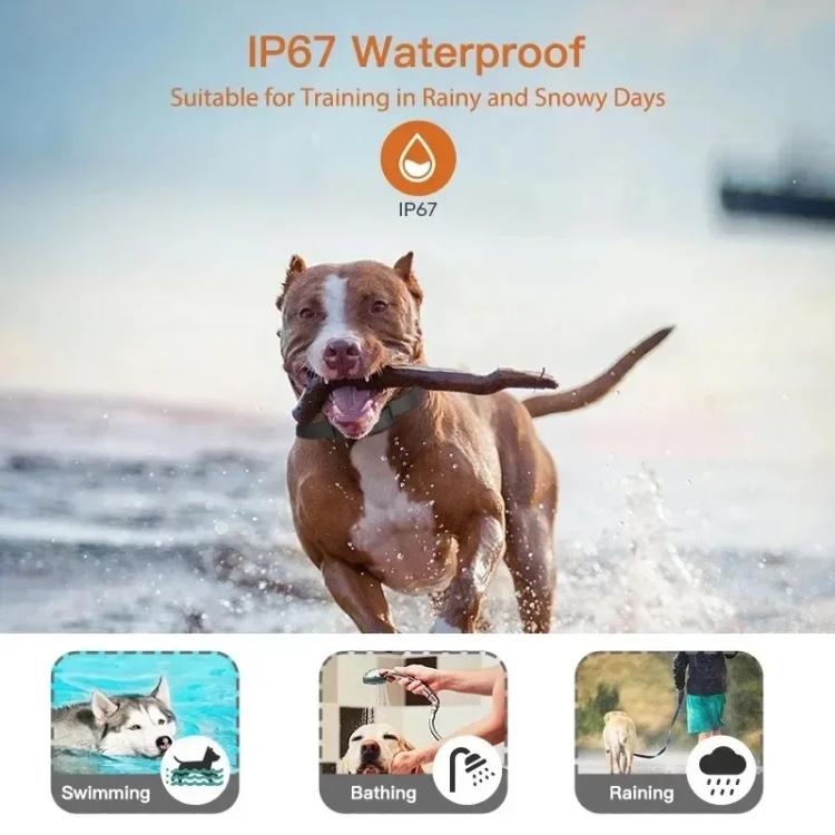 T740 Wiederaufladbares Hunde-Trainingshalsband mit Fernbedienung, IP67 wasserdichtes Haustiertrainingsgerät, T740