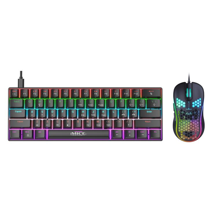 iMICE MK-X30 RGB-Beleuchtung anpassbares 1,5 m kabelgebundenes mechanisches Gaming-Tastatur-Maus-Set