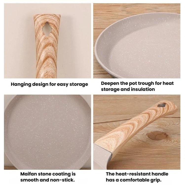 Multifunktionale Antihaft-Bratpfanne für den Haushalt, Antihaft-Pfanne für Eier & Pizza, Klein Schwarz, Mittel Schwarz, Groß Schwarz, Klein Beige, Mittel Beige, Groß Beige