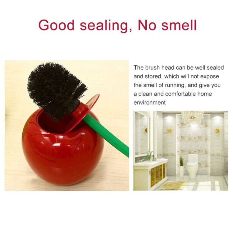 Cherry Shaped Toilet Brush Bathroom Creative Lovely Lavatory Brush Toilet Cleaning Kit, Red, Green