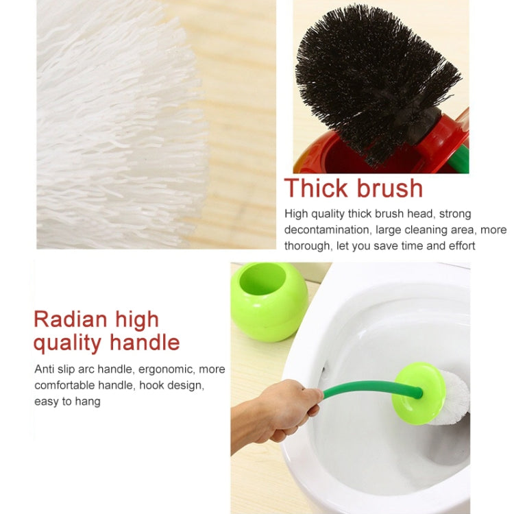 Cherry Shaped Toilet Brush Bathroom Creative Lovely Lavatory Brush Toilet Cleaning Kit, Red, Green
